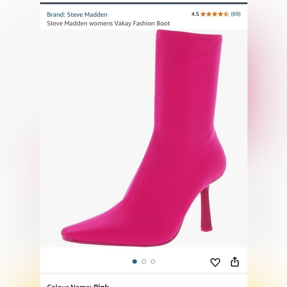 Steve Madden NEW 6.5 “Vakay” Pink Heeled socked Boots Stiletto Minimalist Design - Picture 15 of 16